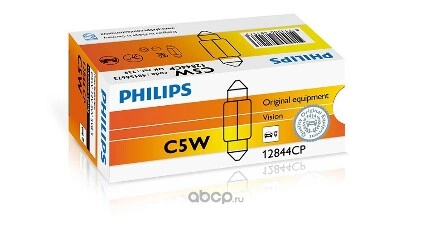 Лампа 12V C5W 5W PHILIPS 1 шт. картон купить 68 ₽