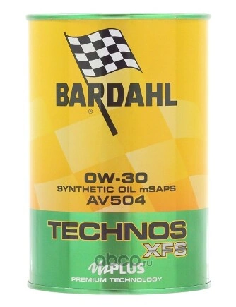 Масло моторное Bardahl TECHNOS XFS AV504 0W-30 синтетика  1 л купить 2 601 ₽