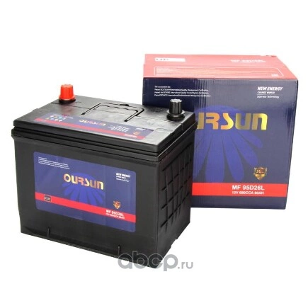 Аккумулятор OURSUN JIS MF 80 А/ч R+ (0) 222x259x172 EN680 А купить 9 654 ₽