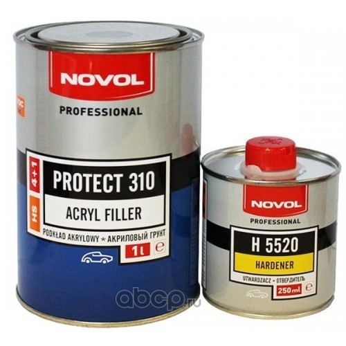 Грунт акриловый 4+1HS черный PROTECT310, 1,0+0,25 Novol купить 3 061 ₽