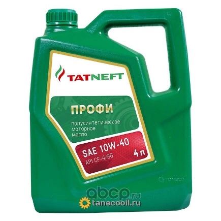 Масло моторное TATNEFT Профи 10W-40 полусинтетика 4 л купить 1 193 ₽