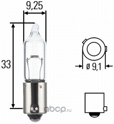 Лампа галогеновая  H21W BAY9s 24V 21W 10 шт. купить 310 ₽