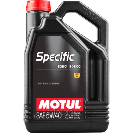 Масло моторное Motul Specific 502 00/505 00/505 01 5W-40 синтетическое 5 л купить 7 606 ₽