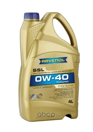 Масло моторное Ravenol Super Synthetik Oel SSL 0W-40 синтетика 4 л купить 9 244 ₽