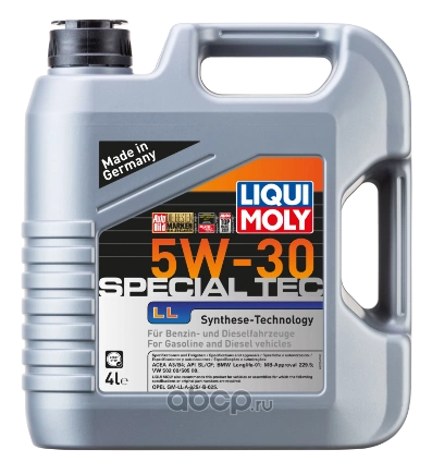 Масло моторное LIQUI MOLY Leichtlauf Special LL 5W-30 синтетическое 4 л 2339/7654 купить 7 199 ₽