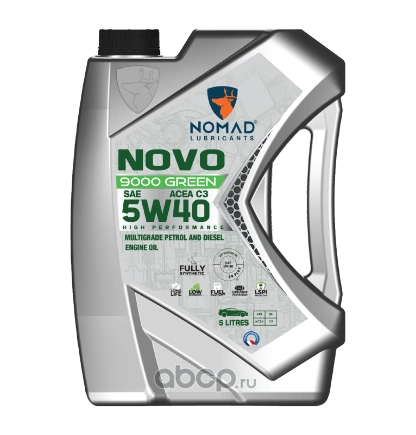 NOMAD Масло моторное NOVO 9000 GREEN 5W-40 (5 л.) ACEA C3 купить 4 856 ₽