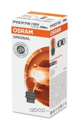 Лампа 12V PY27/7W 27/7W P42s OSRAM ORIGINAL LINE 1 шт. картон купить 263 ₽