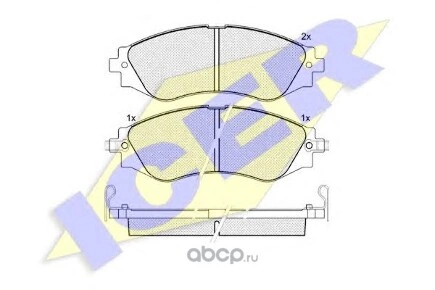 Колодки передние CHEVROLET Lacetti 03- ICER купить 1 476 ₽