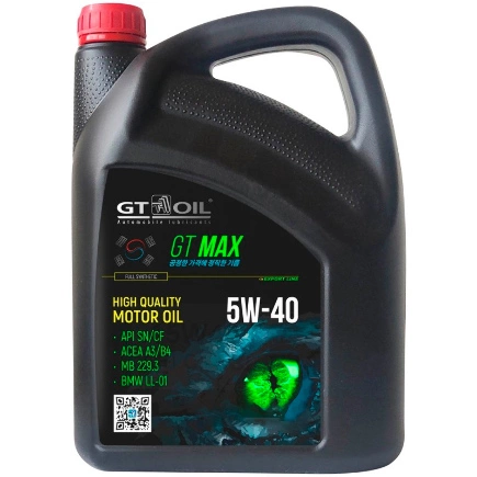 Масло моторное GT OIL Max 5W-40 синтетическое 4 л купить 2 635 ₽