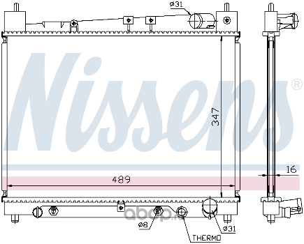 Радиатор основной TOYOTA Echo/Yaris I/Yaris Verso I mot.1,2...1,5L NISSENS купить 11 687 ₽