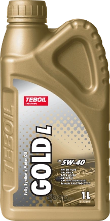 Масло моторное TEBOIL Gold L 5W-40 синтетическое 1 л купить 750 ₽