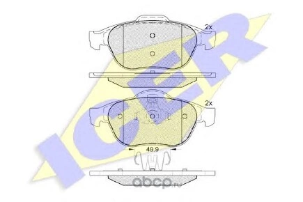 Колодки передние RENAULT Laguna II ICER купить 2 499 ₽