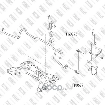 Тяга переднего стабилизатора L=R NISSAN Micra K12/Tiida/Note 06-> FIXAR купить 709 ₽