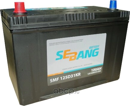 Аккумулятор SEBANG SMF 100 А/ч прямая L+ 306x173x225 EN830 А купить 12 329 ₽