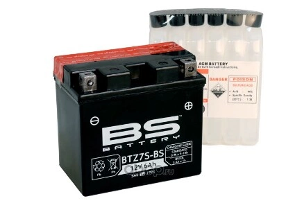 Аккумулятор bs agm, 12в, 6 ач 113x70x105, обратная - , ytz7s BS Battery купить 3 298 ₽