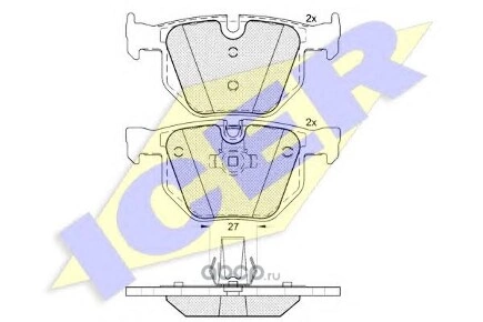 Колодки задние BMW E90/E61/E60 2.0-3.0 ICER купить 2 218 ₽