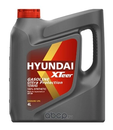 Масло моторное Hyundai Xteer Gasoline Ultra Protection 10W-40 4 л купить 2 761 ₽