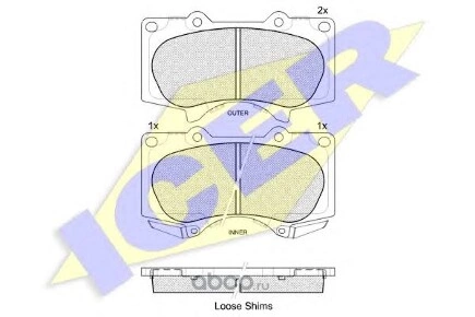 Колодки передние LEXUS / TOYOTA / MITSUBISHI ICER купить 2 482 ₽