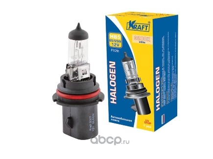 Лампа 12V HB5 65/55W PX29t KRAFT 1 шт. картон купить 509 ₽