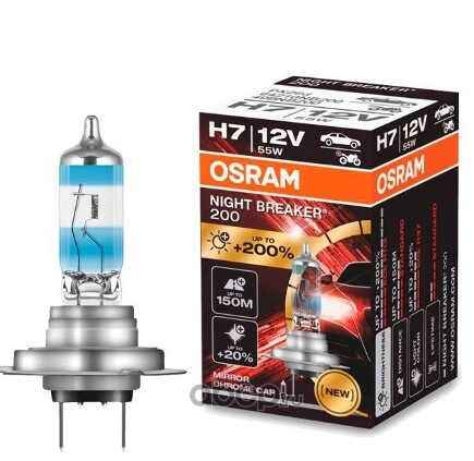 Лампа 12V H7 55W +200% PX26d OSRAM NIGHT BREAKER 1 шт. картон купить 1 749 ₽