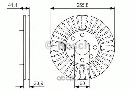 Диск тормозной передний (Premium 2) OPEL Astra F/G/H /Vent D=256mm BOSCH купить 2 771 ₽