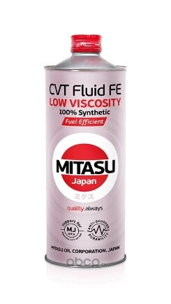 Масло трансмиссионное MITASU CVT FLUID FE синтетическое 1 л купить 1 409 ₽