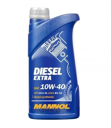 Масло моторное MANNOL Diesel Extra 10W-40 полусинтетическое 1 л купить 647 ₽