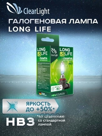 Лампа 12V HB3 65W P20d ClearLight LongLife 1 шт. картон купить 134 ₽