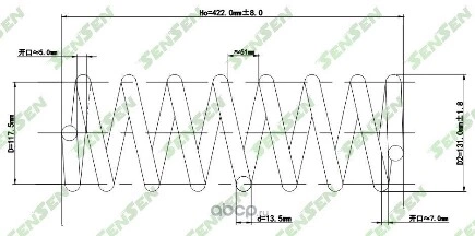 Пружина подвески задней FORD: MAVERICK 93-98, NISSAN: TERRANO II 93- SENSEN купить 1 769 ₽