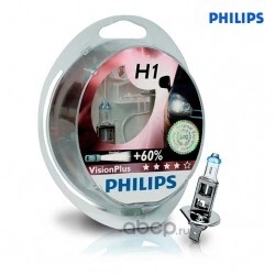 Лампа 12V H1 55W +60% PHILIPS VisionPlus 2 шт. DUOBOX купить 1 271 ₽