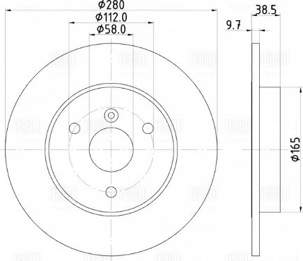 Диск торм. для а/м Smart Fortwo (05-) перед. d=280 (DF 240121) купить 2 137 ₽