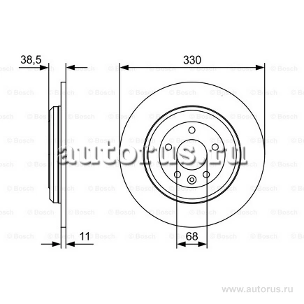 Диск тормозной задний FORD Explorer 11-> /D=330mm BOSCH купить 3 881 ₽