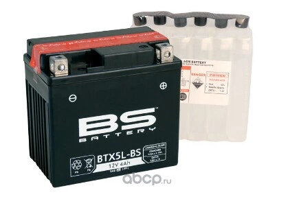 Аккумулятор bs agm, 12в, 4 ач 113x70x105, обратная - , ytx5l-bs BS Battery купить 2 406 ₽