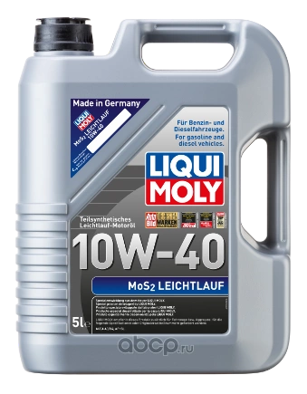 2184 LiquiMoly П/с. мот.масло MoS2 Leichtlauf 10W-40 (5л) LIQUI MOLY купить 5 990 ₽