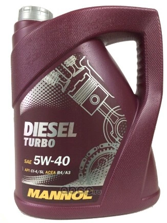 Масло моторное MANNOL Diesel Turbo 5W-40 синтетическое 5 л купить 3 179 ₽