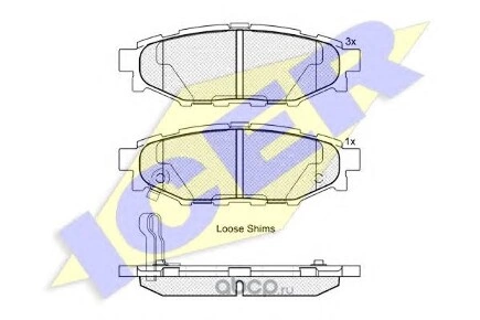 Колодки задние SUBARU Forester / Legacy / Outback ICER купить 1 581 ₽