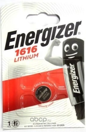 Батарейка литиевая Energizer Lithium CR1616 3V упаковка 1 шт. купить 240 ₽