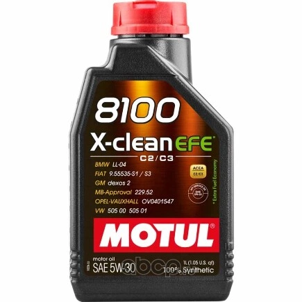 Масло моторное Motul 8100 X-clean EFE 5W-30 синтетическое 1 л купить 1 640 ₽