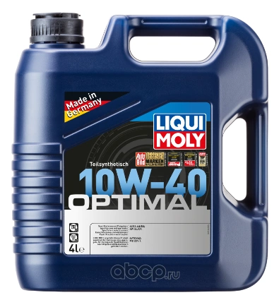 Масло моторное LIQUI MOLY Optimal 10W-40 полусинтетическое 4 л купить 4 499 ₽