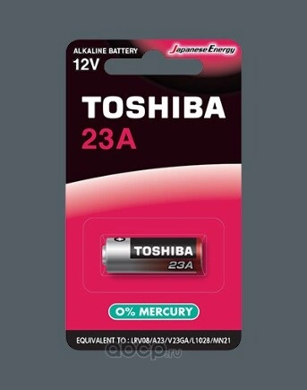 Батарейка 23a щелочная (alkaline) special блистер (1шт) 23а 12v TOSHIBA купить 150 ₽