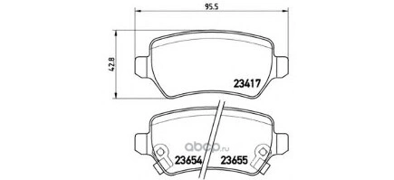 Колодки задние CHEVROLET/KIA/OPEL/VAUXHALL BREMBO купить 2 309 ₽