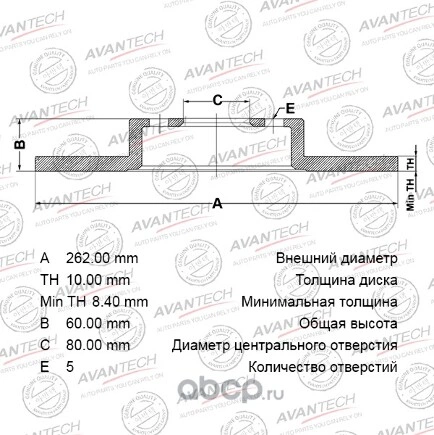 Диск тормозной AVANTECH купить 2 946 ₽