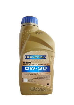 Масло моторное Ravenol 0W-30 синтетика 1 л купить 1 874 ₽