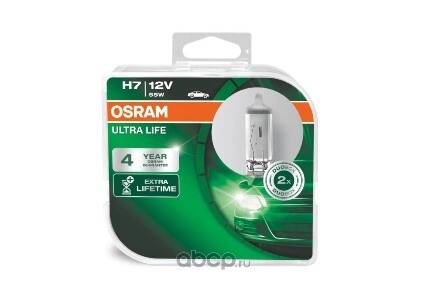 Лампа 12V H7 55W PX26d OSRAM ULTRA LIFE 2 шт. DUOBOX купить 1 459 ₽