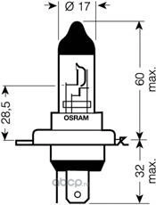 Лампа 12V H4 60/55W P43t OSRAM SILVERSTAR 2.0 1 шт. картон купить 256 ₽