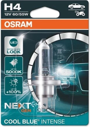 Лампа 12V H4 60/55W P43t 5000K OSRAM COOL BLUE INTENSE 1 шт. блистер купить 839 ₽