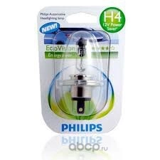 Лампа 12V H4 55W PHILIPS LongLife EcoVision 1 шт. блистер купить 637 ₽