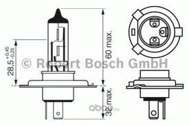 Лампа 12V H4 60/55W BOSCH Pure Light 1 шт. картон купить 305 ₽