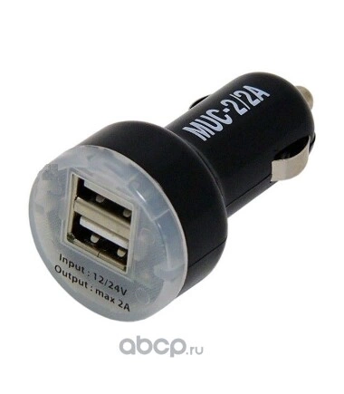 Прикуриватель(переходник) MYSTERY MUC-2/2A, 2 USB купить 317 ₽