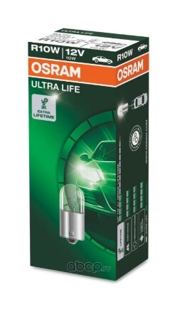 Лампа 12V R10W 10W BA15s OSRAM ULTRA LIFE 1 шт. картон купить 84 ₽